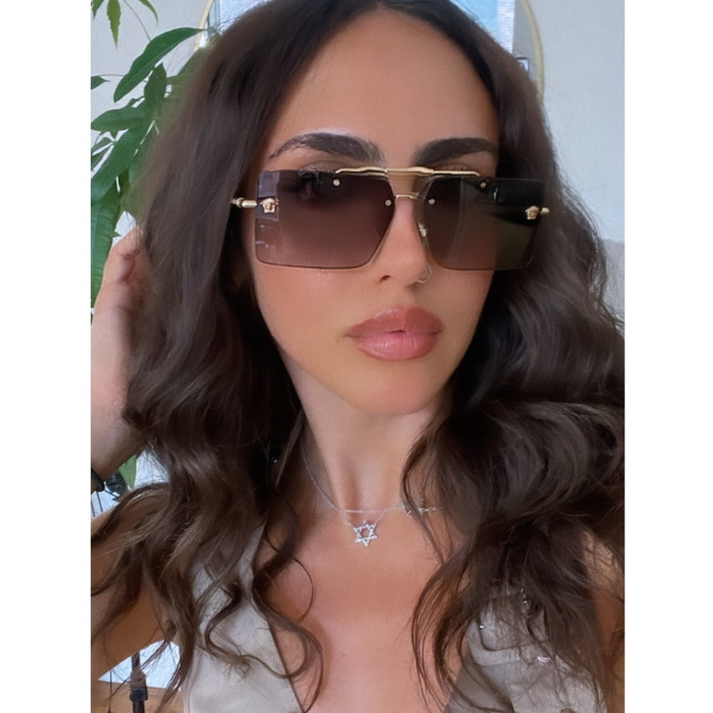NEW Versace VE2245 Gold Grey Medusa Aviator Sunglasses